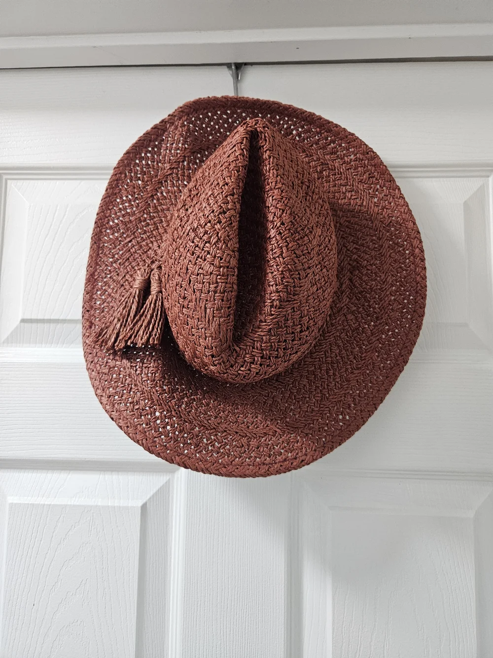 Altar'd State Rust Colored Straw Fedora Hat